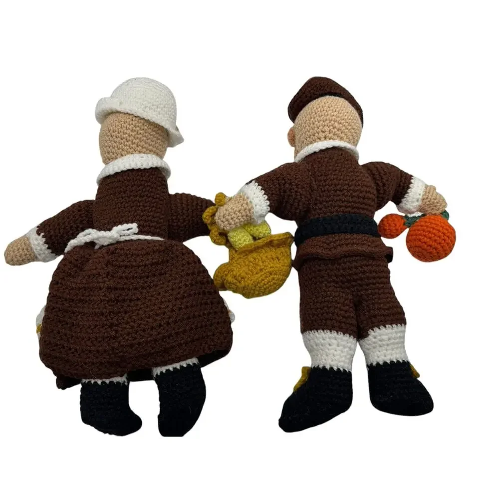 Annies Attic Set Of Two Mr & Mrs Pilgrim Bears Completed From Kit
